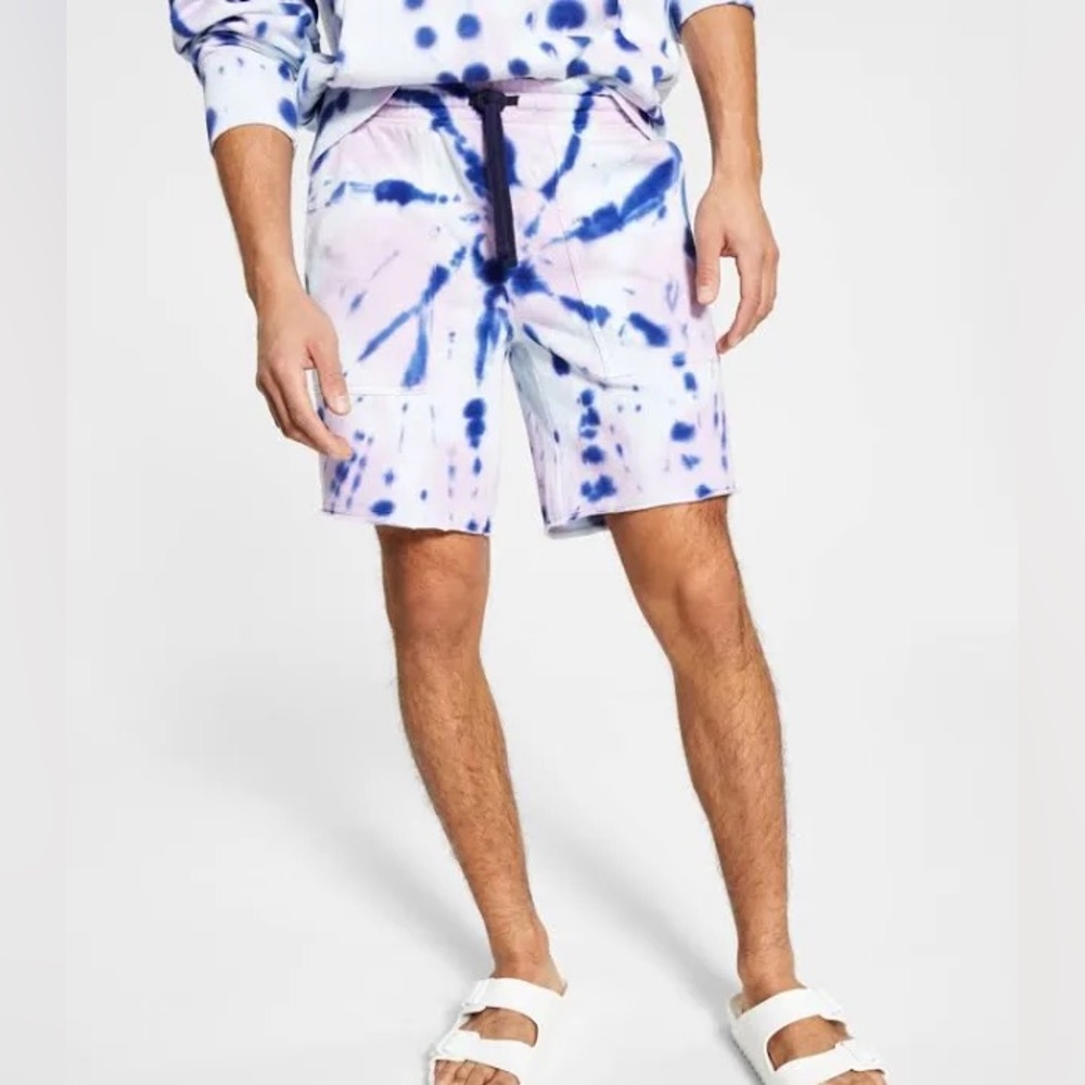 Sun + Stone Mens Drawstring Hem Fleece Casual Shorts